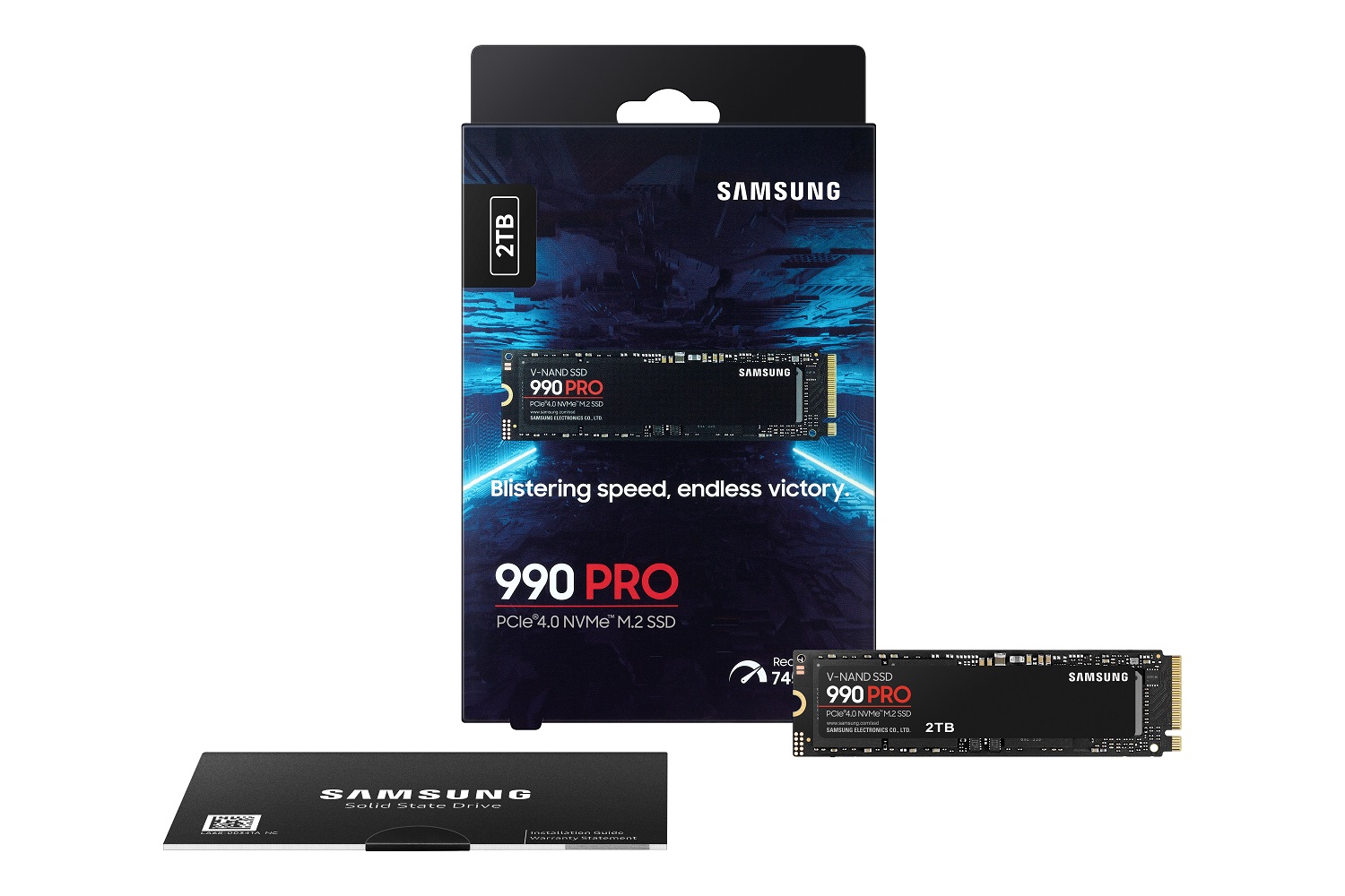 Samsung 990 Pro SSD with its box.