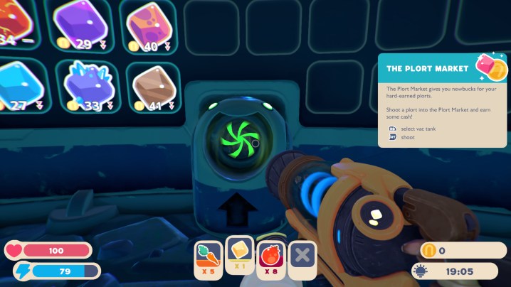 The Plort marketplace menu in Slime Rancher 2.