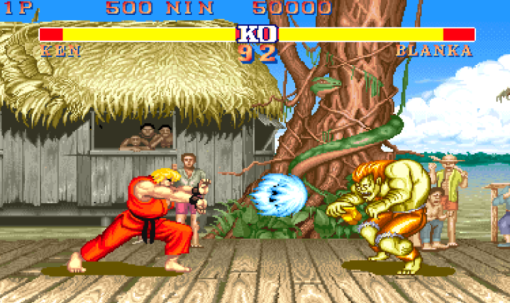 uno screencap del gioco di street fighter originale