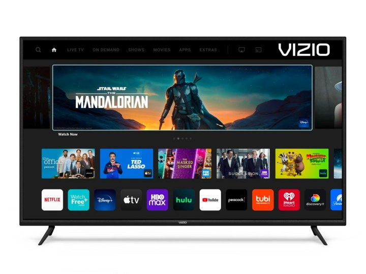 The 65-inch Vizio V-Series 4K astute  TV against a achromatic  background.