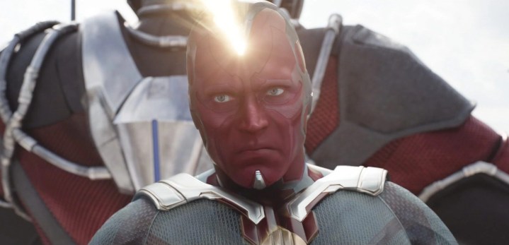 Vision fires his laser beam in Captain America: Civil War.