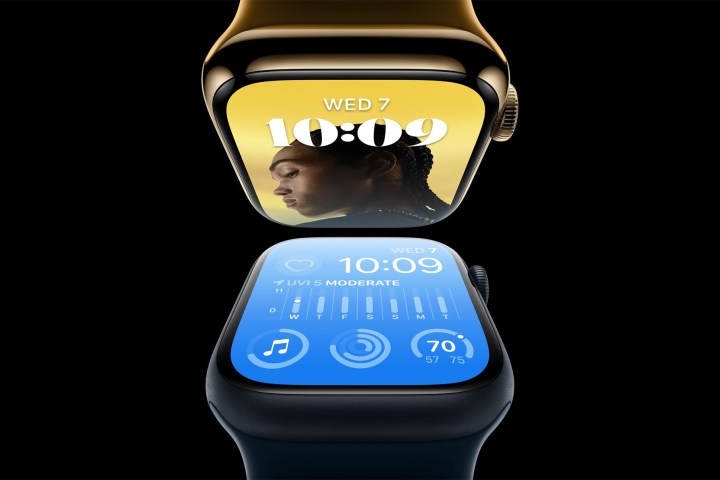 WatchOS 9 sur la Apple Watch de 2022.