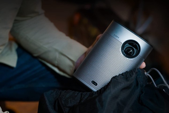 The Xgimi Halo+ projector in bag.
