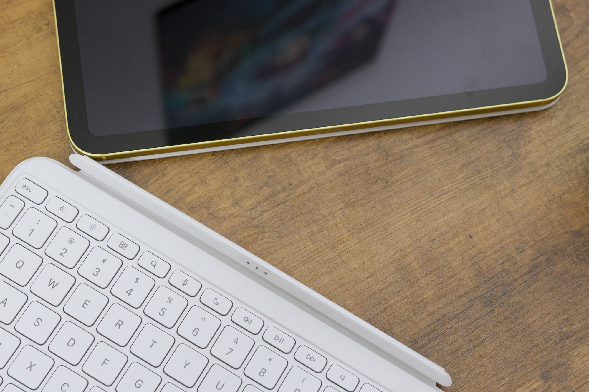 The iPad (2022) in its Magic Keyboard Folio accessory.