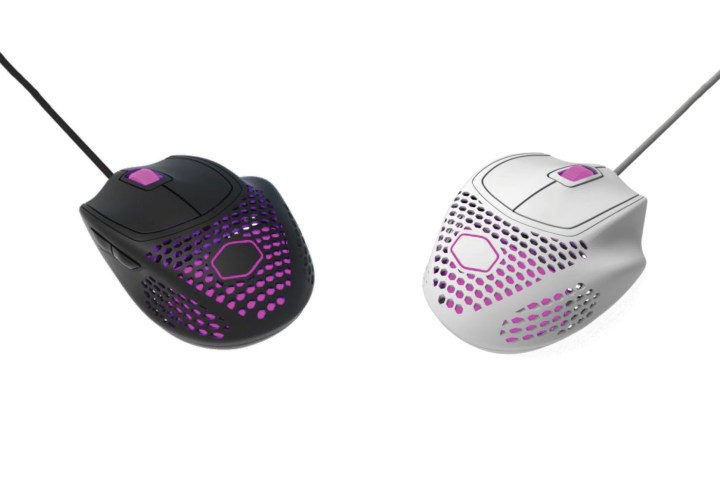 The Cooler Master MM720 gaming mouse in black and white color variants. 