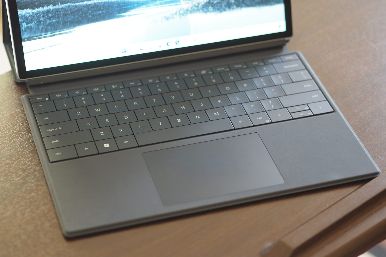 Dell XPS 13 2-in-1 top down view showing folio keyboard.