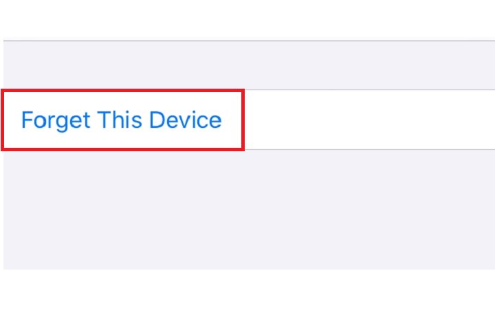 iOS forgot the device in Bluetooth menu.