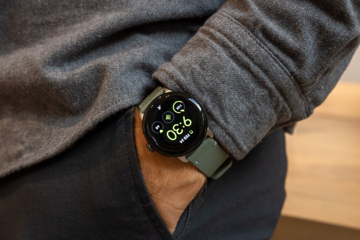 Google Pixel Watch on a wrist.