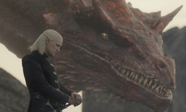 Daemon stands next to his dragon in House of the Dragon.