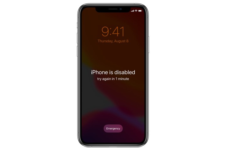 iPhone with disabled alert.