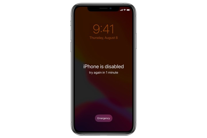 iPhone con alerta de desactivación.