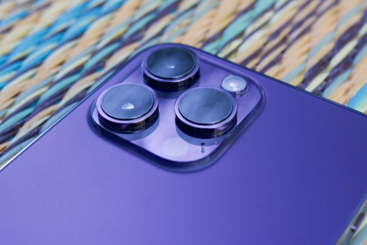 The rear cameras of the iPhone 14 Pro Max.