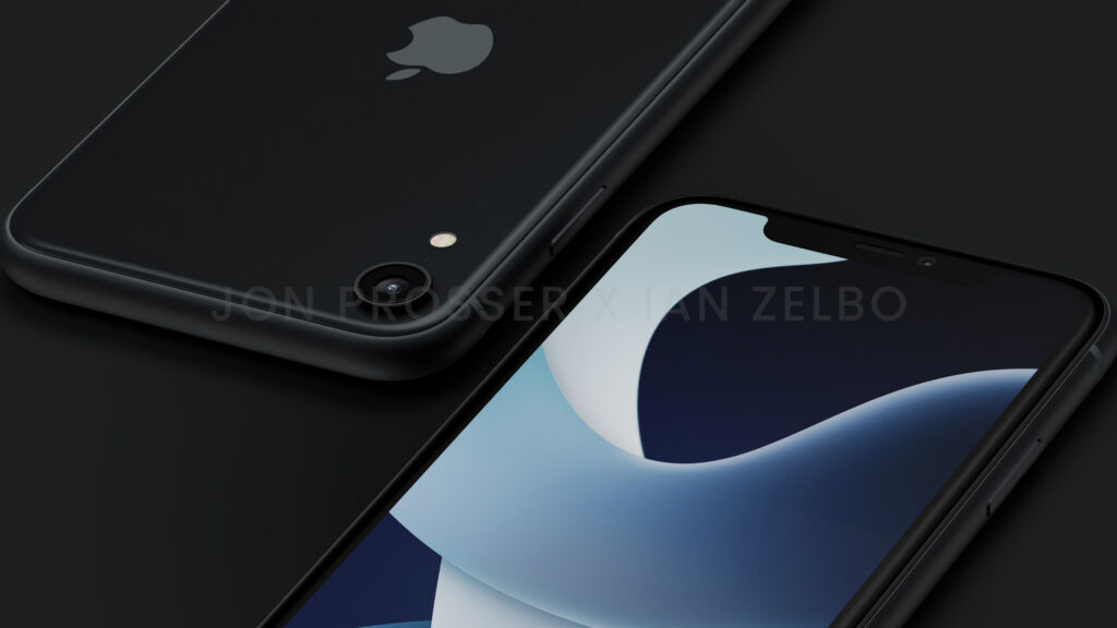 apple iphone se 4 diseño de render muesca de pérdida sin botón de inicio 3 fpt negro 2