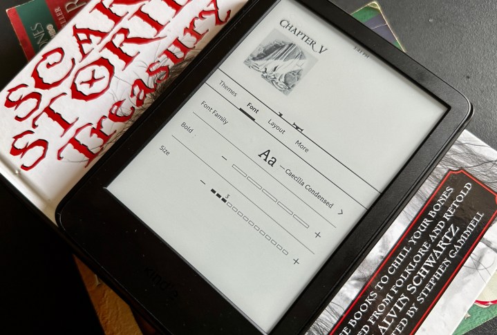 Impostazioni di lettura di Amazon Kindle (2022).