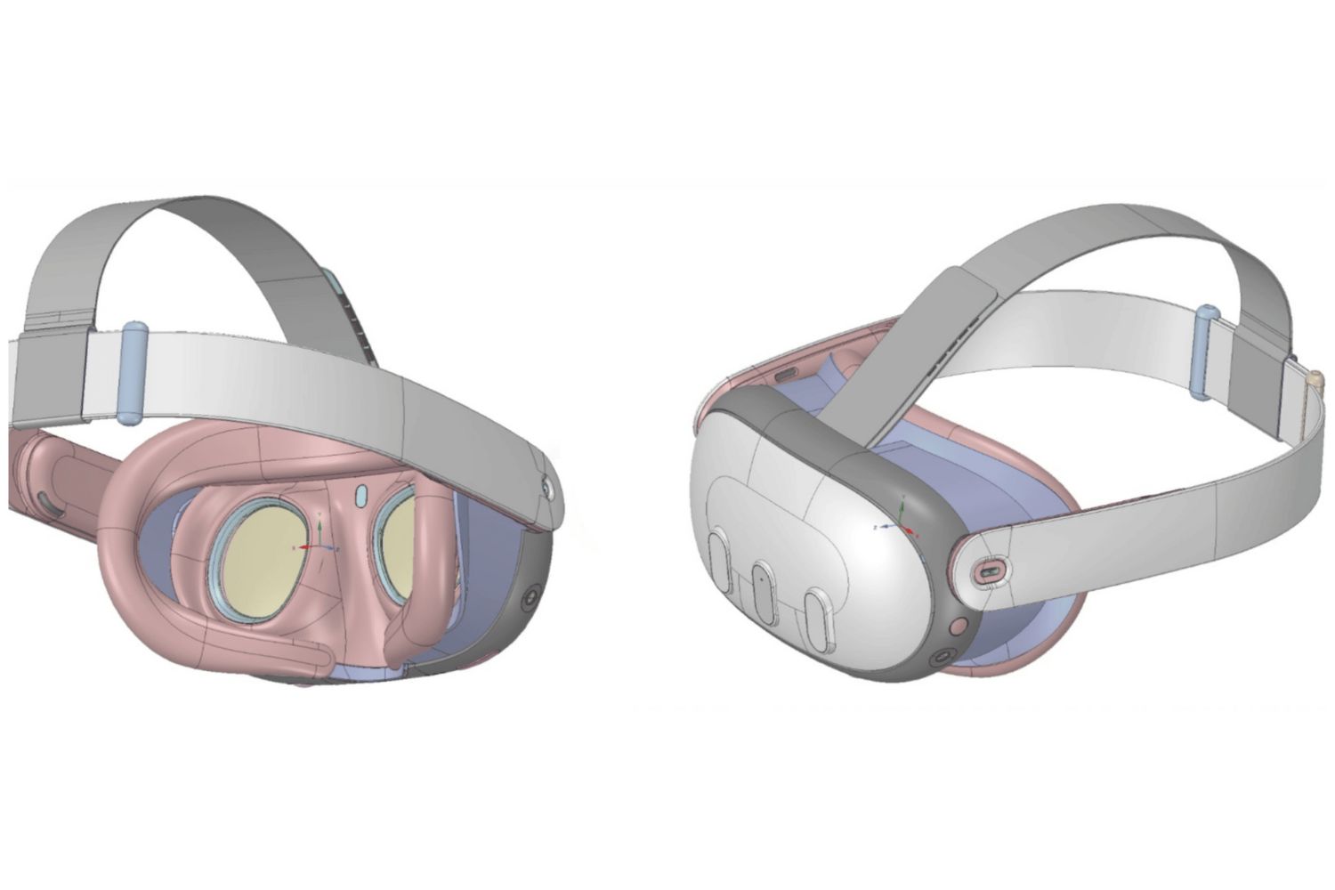 Uma renderização do headset Occulus Quest 3 VR