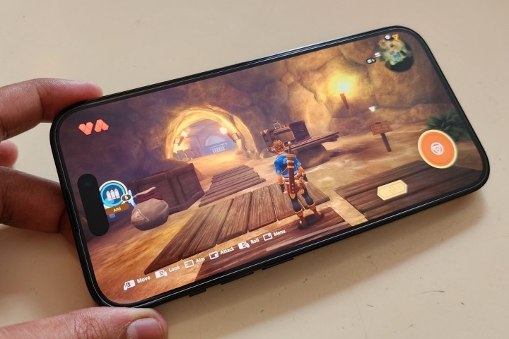 Playing Oceanhorn 2 on the iPhone 14 Pro