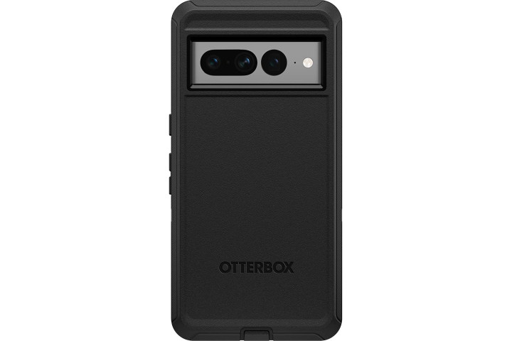 Otterbox Defender Series Case in black for Google Pixel 7 Pro, showing off rugged protection.