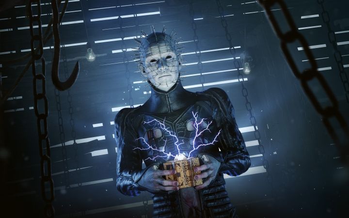 Pinhead holds the Lament Configuration in the Dead by Daylight video game