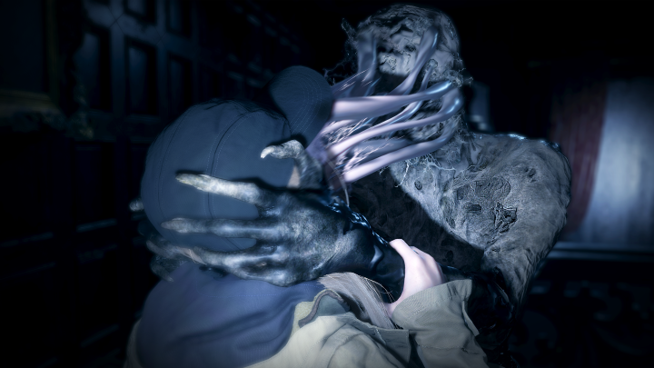 A monster eats Rose's faces in Resident Evil Village: Shadows of Rose.