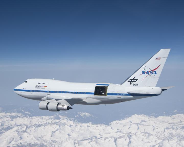 NASA's SOFIA observatory in the air.