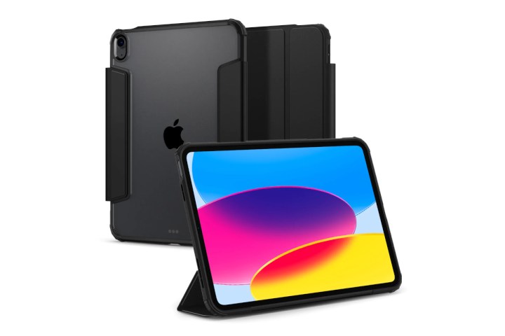 The Spigen iPad 2022 case in a variety of positions.