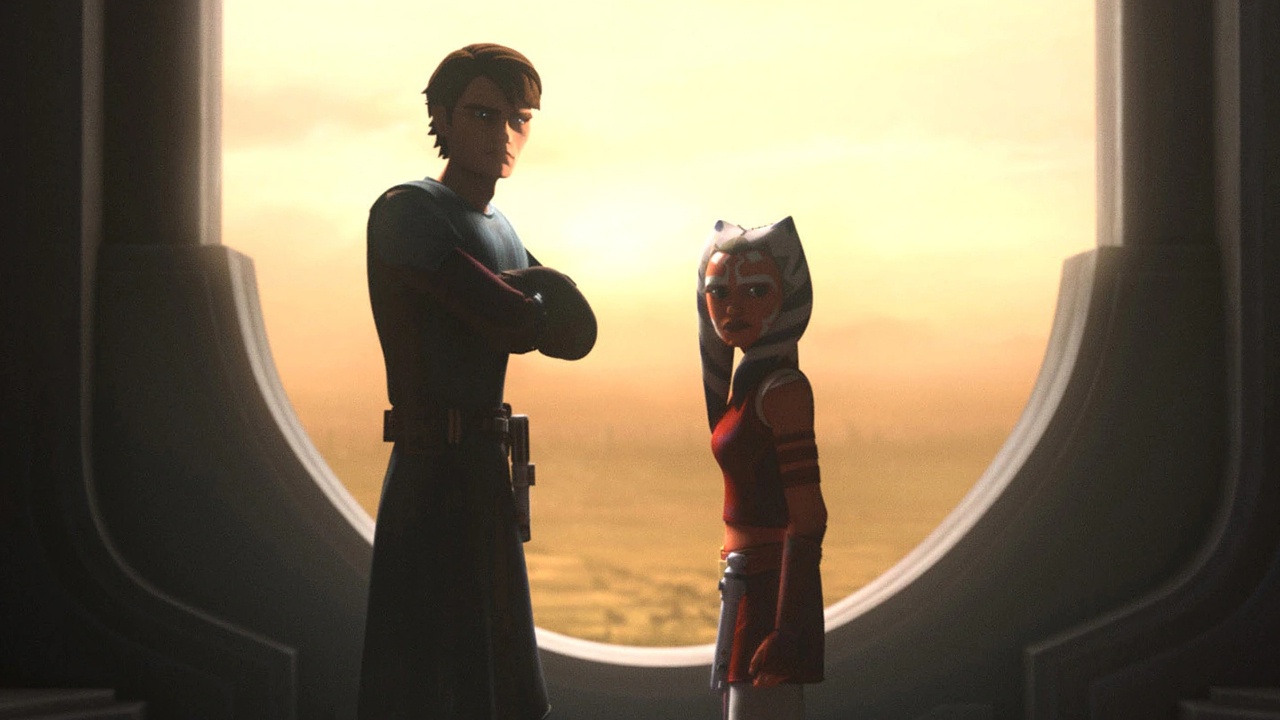Ahsoka e Anakin em "Contos dos Jedi".