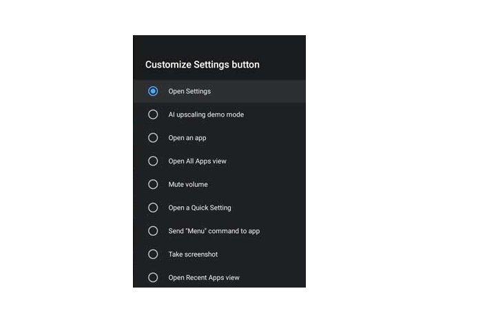 *Customize settings button on Nvidia Shield.