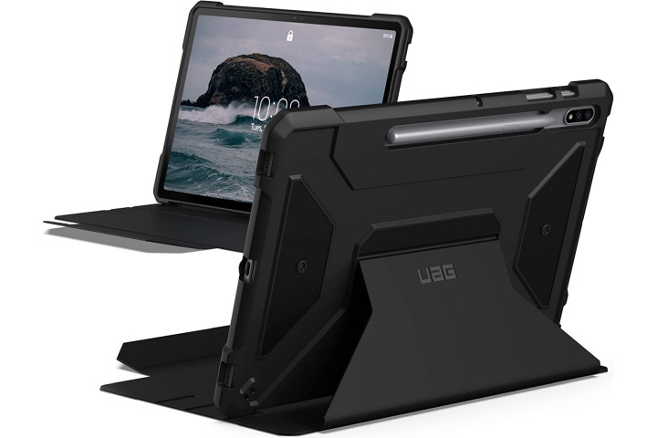 UAG Metropolis SE Case for the Samsung Galaxy Tab S8 Plus showing the fold-out kickstand.