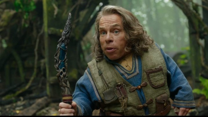 Warwick Davis as Willow Ufgood in a scene from the Willow series.