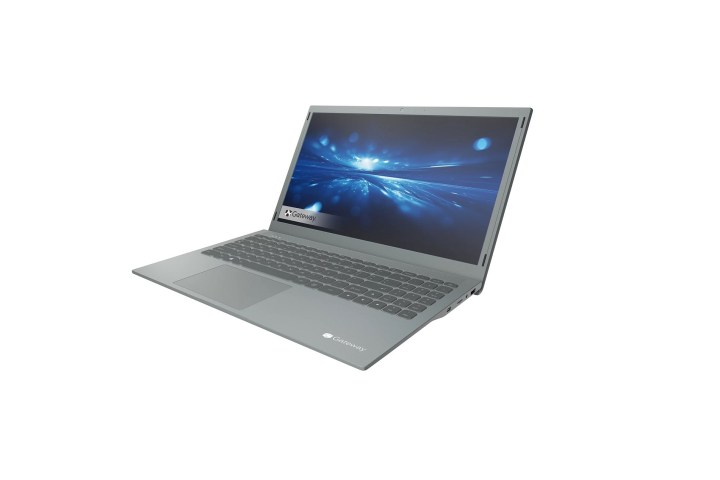 Um laptop Gateway Ultra Slim Notebook de 15 polegadas em um fundo branco.
