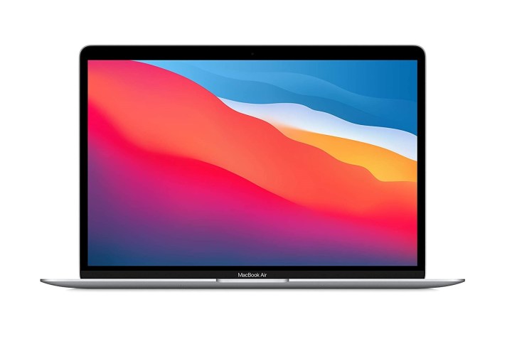 Apple MacBook Air 2020 노트북은 흰색 배경에 있습니다.