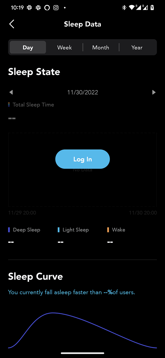 Monitoraggio del sonno dell'app Anker Soundcore Sleep A10.