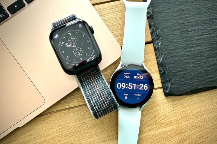 Apple Watch Series 8 and Galaxy Watch 5.