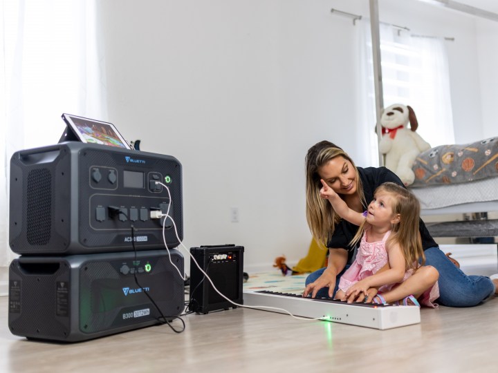 BLUETTI AC300 to power electronics in the home for kids.