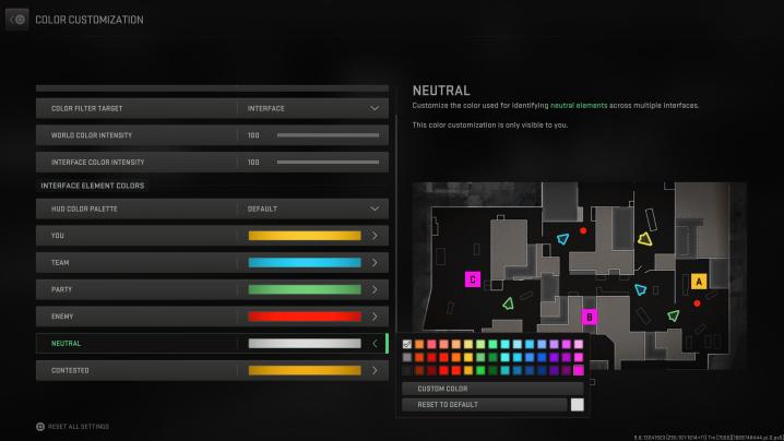 Ping customization in Warzone 2.0.