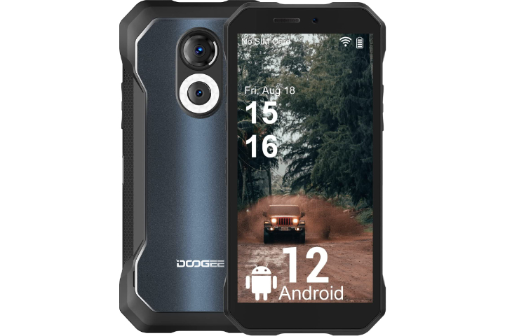 Vista frontal e traseira do Doogee S61 Rugged Phone.