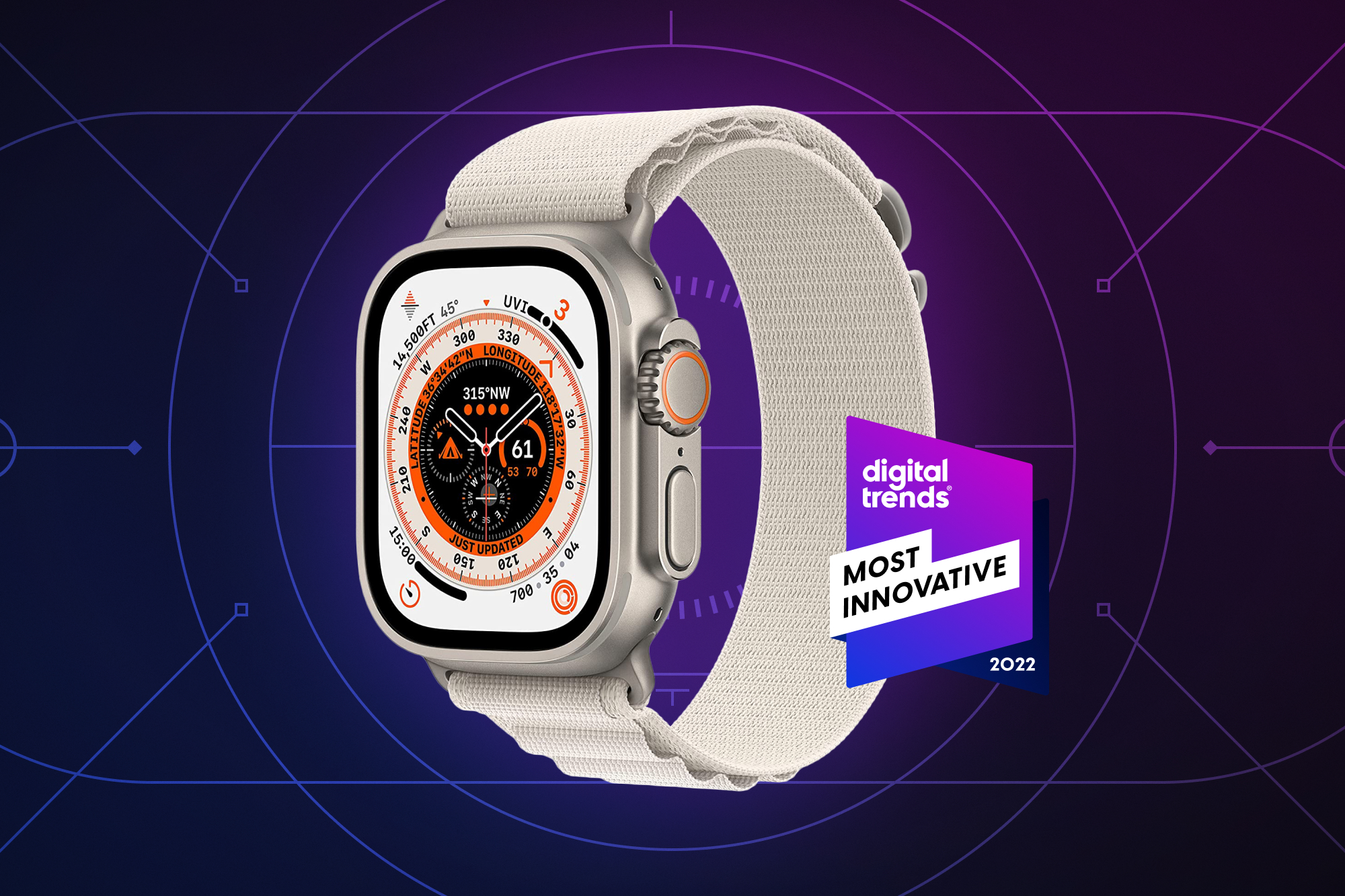 Apple Watch Ultra, purple background