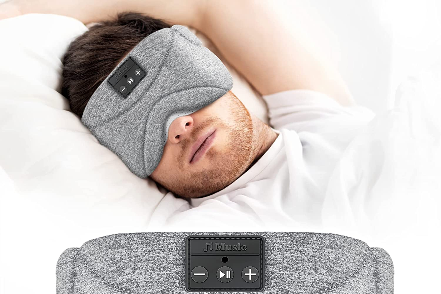 Flashmen máscara de dormir com fones de ouvido.