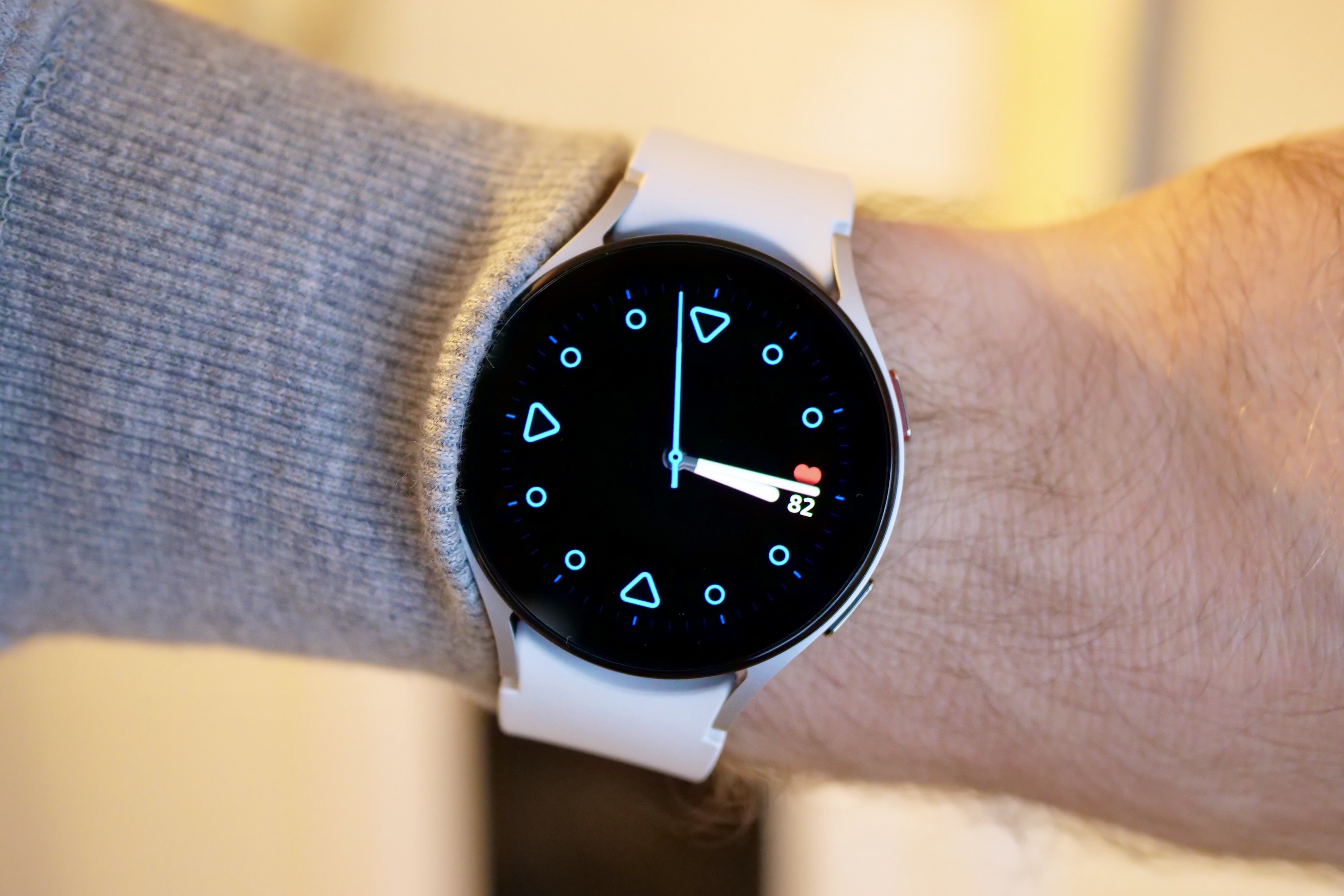 The Galaxy Watch 5 on a person's wrist.