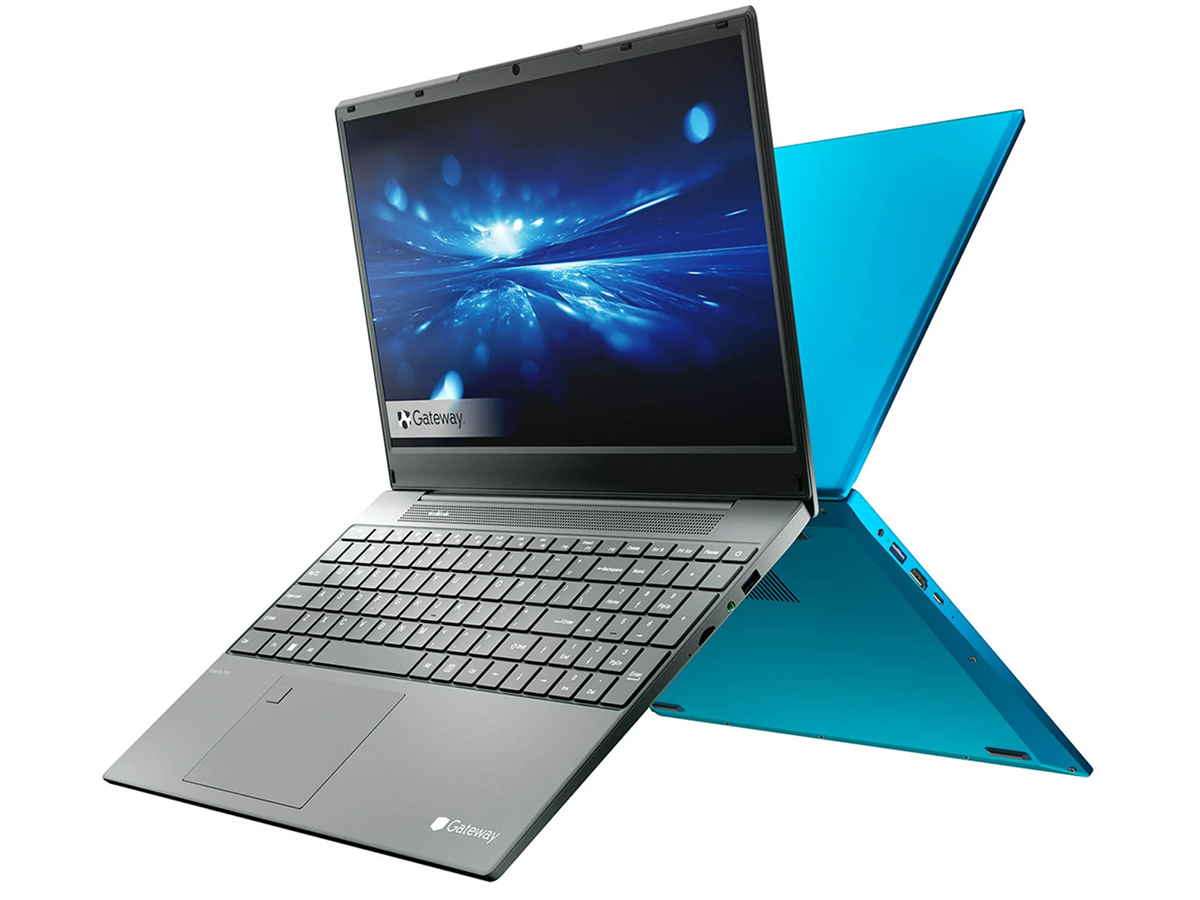 Duas cores diferentes do Notebook Gateway 15-Inch Ultra Slim.