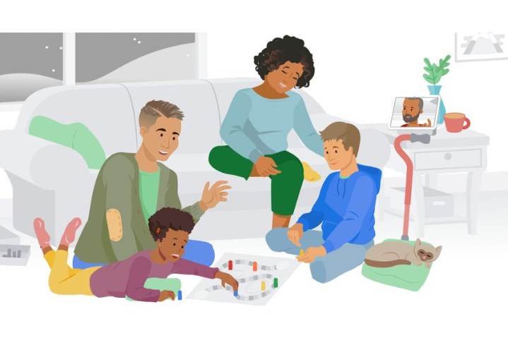 Draw a family with the Nest Hub.