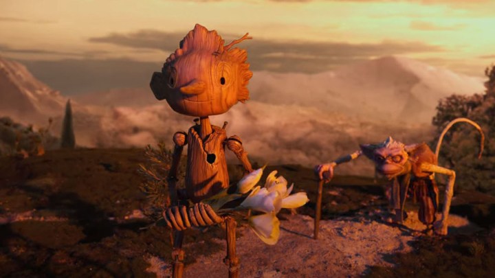 A happy moment from Guillermo del Toro's Pinocchio.