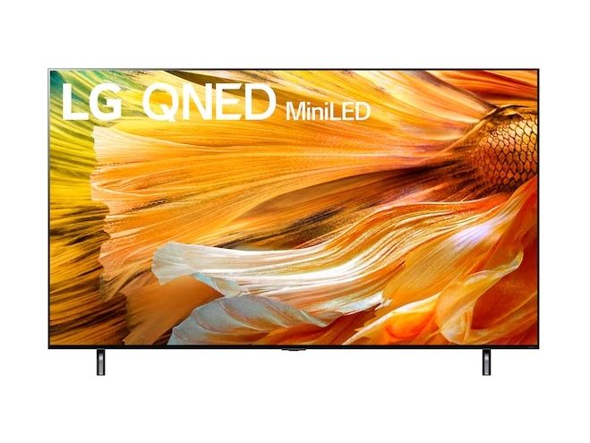 The LG 65-inch Class 83 Series QNED Mini-LED 4K UHD Smart webOS TV with colorful display on screen