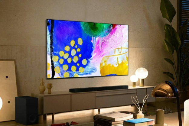 The LG B2 OLED 4K TV in a living room.