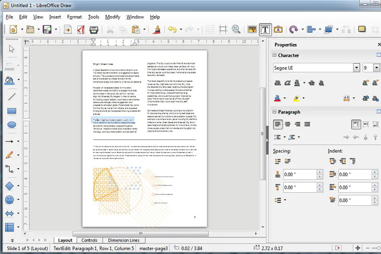 Document work in LibreOffice.