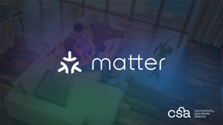 El logo de Matter en un fondo colorido.