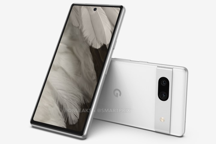 Pixel 7a front and back profile in leaked images.