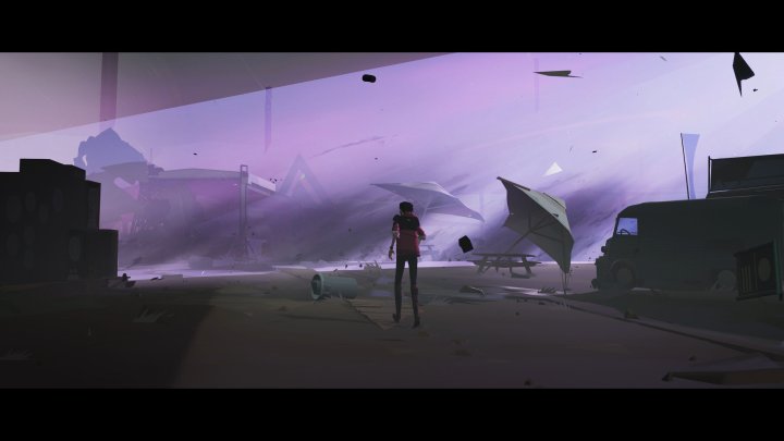 Somerville's protagonist walks through a desolate environment.