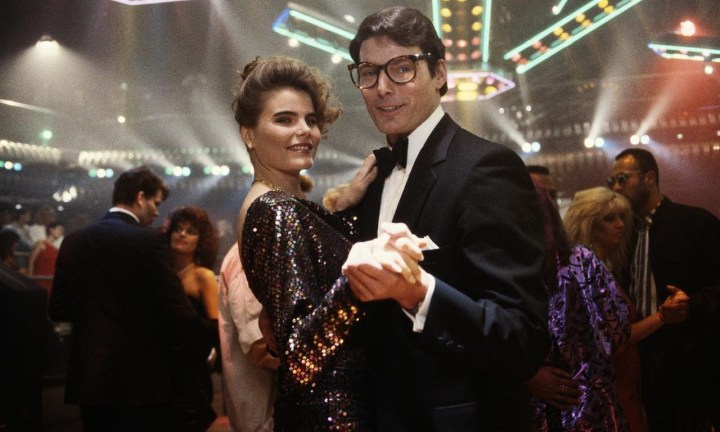 Clark Kent dances with a woman in Superman IV.