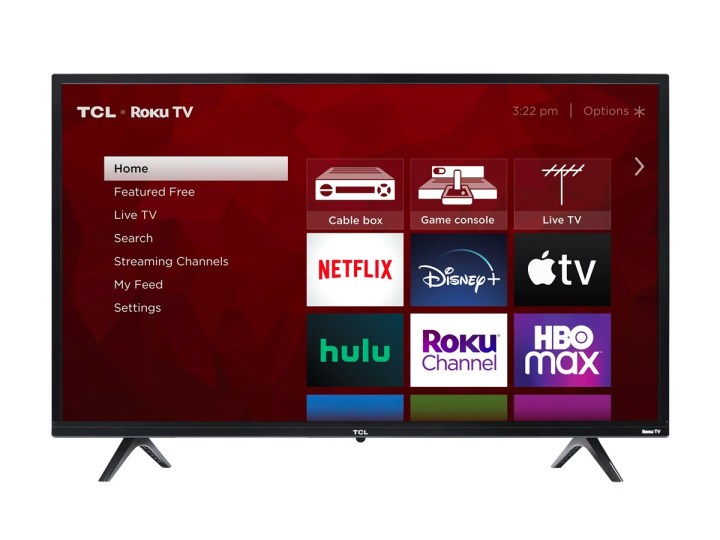 The TCL 32-inch HD Roku smart TV against a white background.